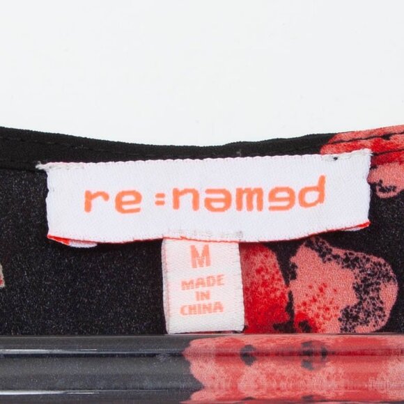 Renamed Womens Floral Crochet Tiered Dress Size M Black Long Sleeve Whimsigoth - Picture 6 of 9